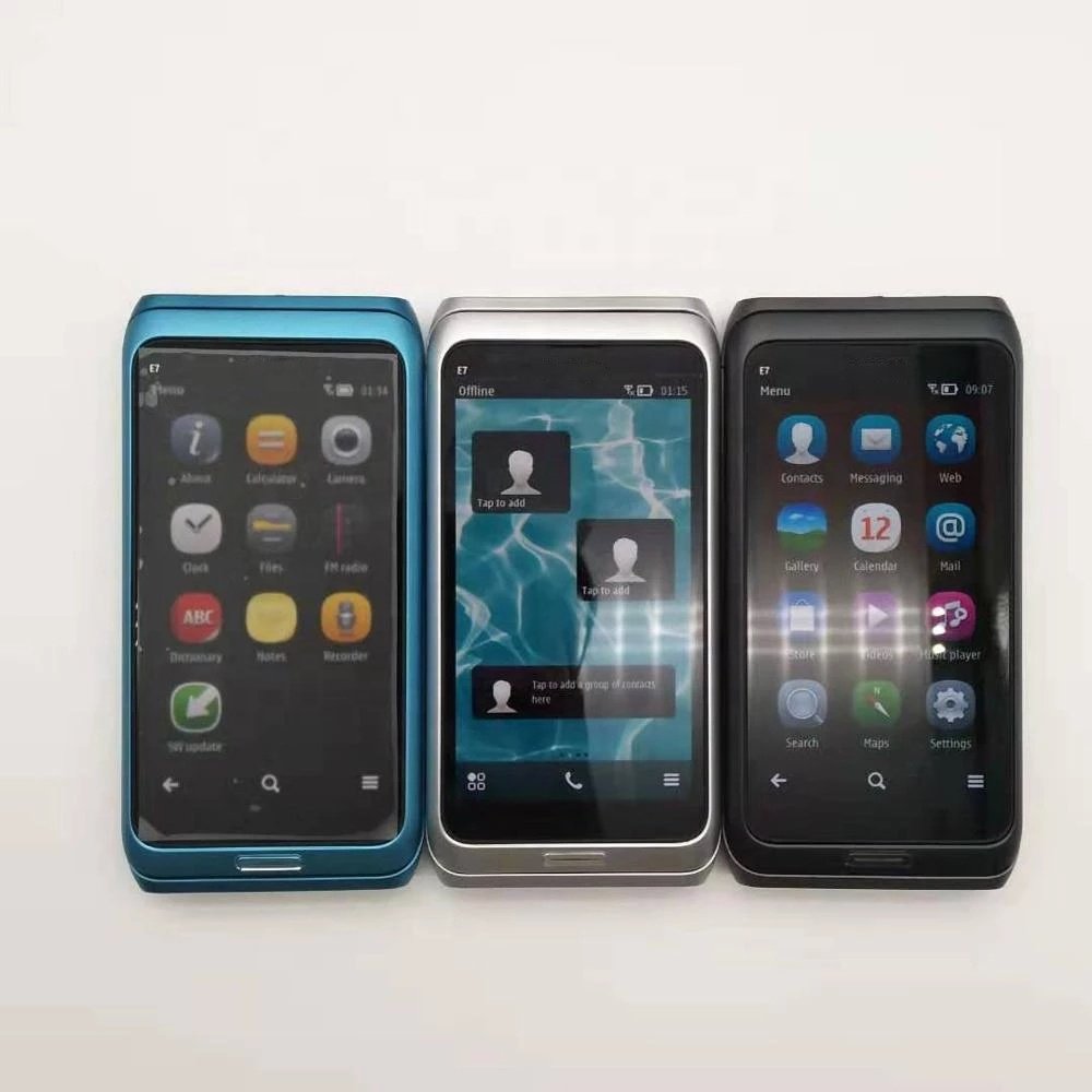 For E7 Unlocked Mobile Phones 3G WIFI GPS 8MP QWERTY Keyboard Symbian^3 Touch Screen Cell Phone